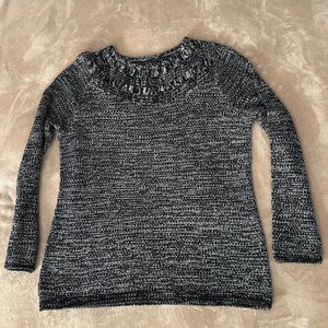 CROFT & BARROW Sweater Black & White - Large